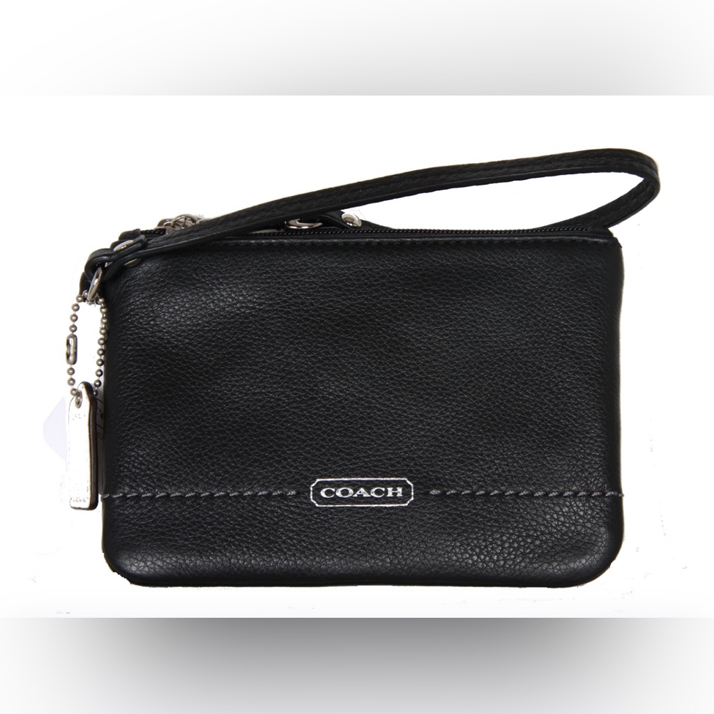 Coach Park Leather Small Wristlet Black 49475